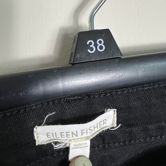 Eileen Fisher Jeans Womens Size 8 Black Denim Organic Cotton Straight - Picture 5 of 8
